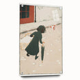 Vintage Street Scene - Modern Wall Art of Little Laundress in Paris