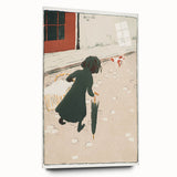 Vintage Street Scene - Modern Wall Art of Little Laundress in Paris