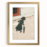 Vintage Street Scene - Modern Wall Art of Little Laundress in Paris
