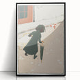 Vintage Street Scene - Modern Wall Art of Little Laundress in Paris