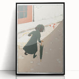 Vintage Street Scene - Modern Wall Art of Little Laundress in Paris