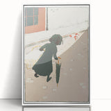 Vintage Street Scene - Modern Wall Art of Little Laundress in Paris