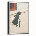 Vintage Street Scene - Modern Wall Art of Little Laundress in Paris