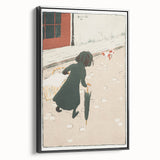 Vintage Street Scene - Modern Wall Art of Little Laundress in Paris