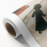 Vintage Street Scene - Modern Wall Art of Little Laundress in Paris