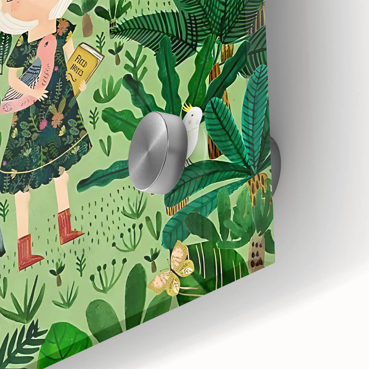 Nature-Inspired Boys Room Wall Art – Girl with Animals in Jungle