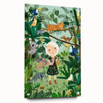 Nature-Inspired Boys Room Wall Art – Girl with Animals in Jungle