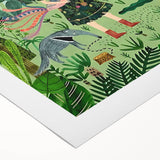 Nature-Inspired Boys Room Wall Art – Girl with Animals in Jungle