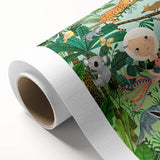 Nature-Inspired Boys Room Wall Art – Girl with Animals in Jungle