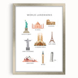 World Landmarks Educational Wall Art - Kids' Learning Poster