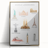 World Landmarks Educational Wall Art - Kids' Learning Poster