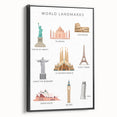 World Landmarks Educational Wall Art - Kids' Learning Poster