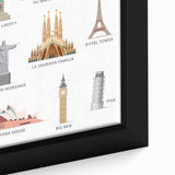 World Landmarks Educational Wall Art - Kids' Learning Poster
