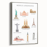 World Landmarks Educational Wall Art - Kids' Learning Poster