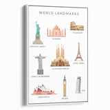 World Landmarks Educational Wall Art - Kids' Learning Poster
