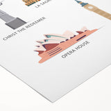 World Landmarks Educational Wall Art - Kids' Learning Poster