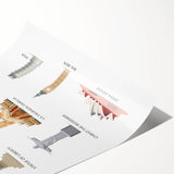 World Landmarks Educational Wall Art - Kids' Learning Poster