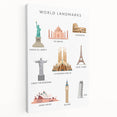 World Landmarks Educational Wall Art - Kids' Learning Poster