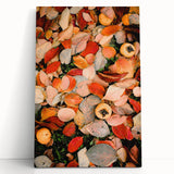 Large black and white stretched canvas depicting a serene autumn forest, ideal for kitchen wall art or bedroom ambiance.