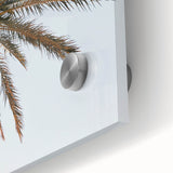 Large abstract wall art on acrylic glass featuring mid-century modernist summer theme in vibrant colors.