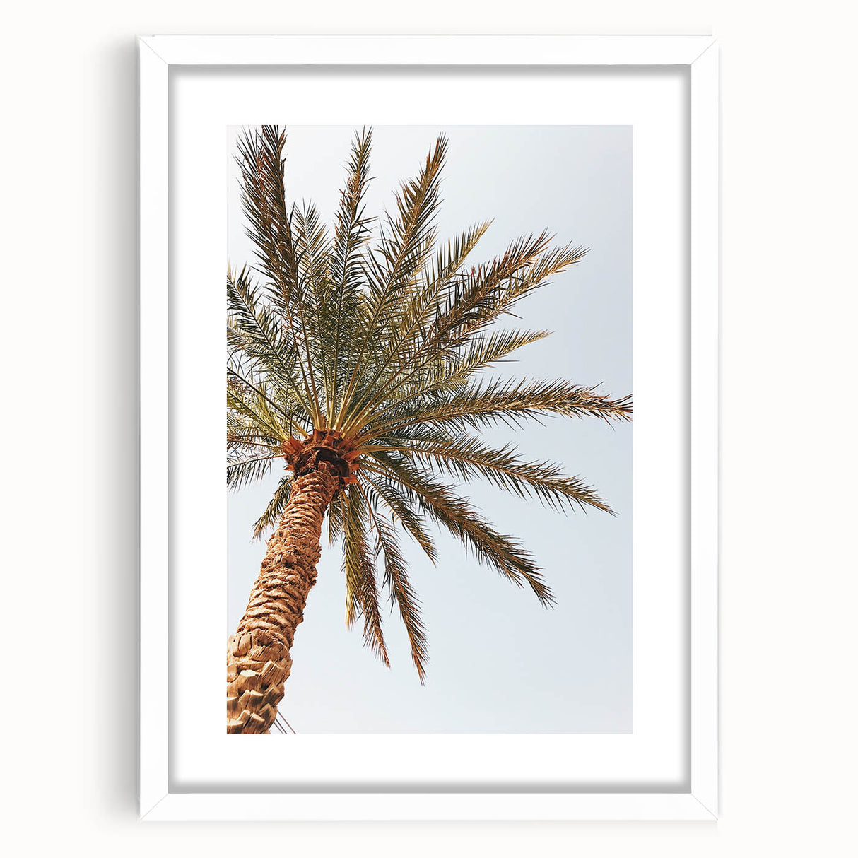 Abstract art print featuring vibrant summer hues on a white framed canvas, ideal for dining room or bedroom decor.