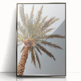 Mid-century modernist art depicting summer season in vibrant, warm hues on a framed acrylic print.