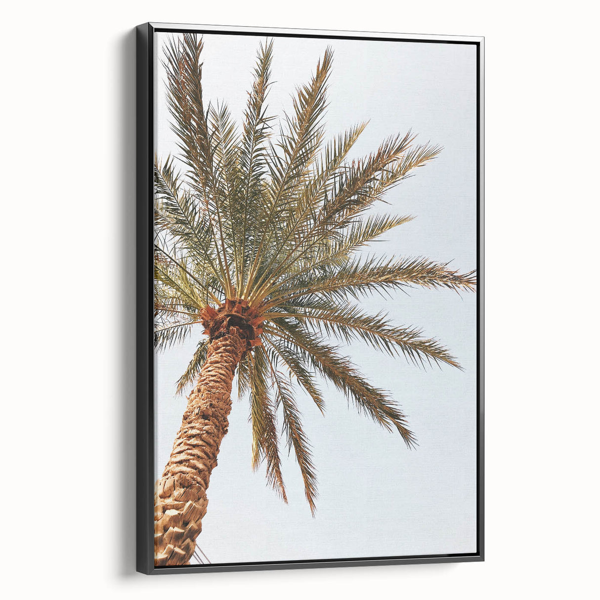 Black and white framed canvas featuring a vintage landscape painting, ideal for bedroom wall decor.