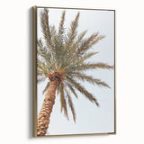 Framed canvas depicting a summer landscape with lush greenery and a gold frame, suitable as wall art for a bedroom.