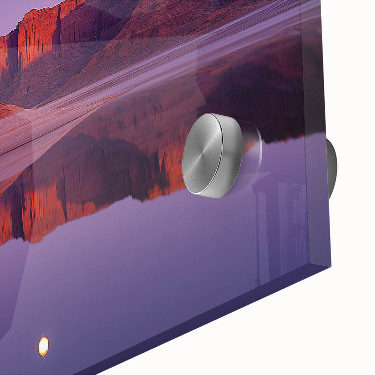 Close-up of vibrant acrylic landscape artwork depicting dramatic cliffs, showcasing intricate textures and colors that enhance the natural beauty of the scene.