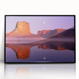 Framed acrylic wall art depicting serene cliffs and landscapes, featuring a sleek black frame and vibrant colors, ideal for enhancing modern home decor.