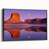 Framed canvas artwork showcasing a stunning landscape of cliffs with a black frame, emphasizing natural beauty and artistic detail, perfect for home decor.