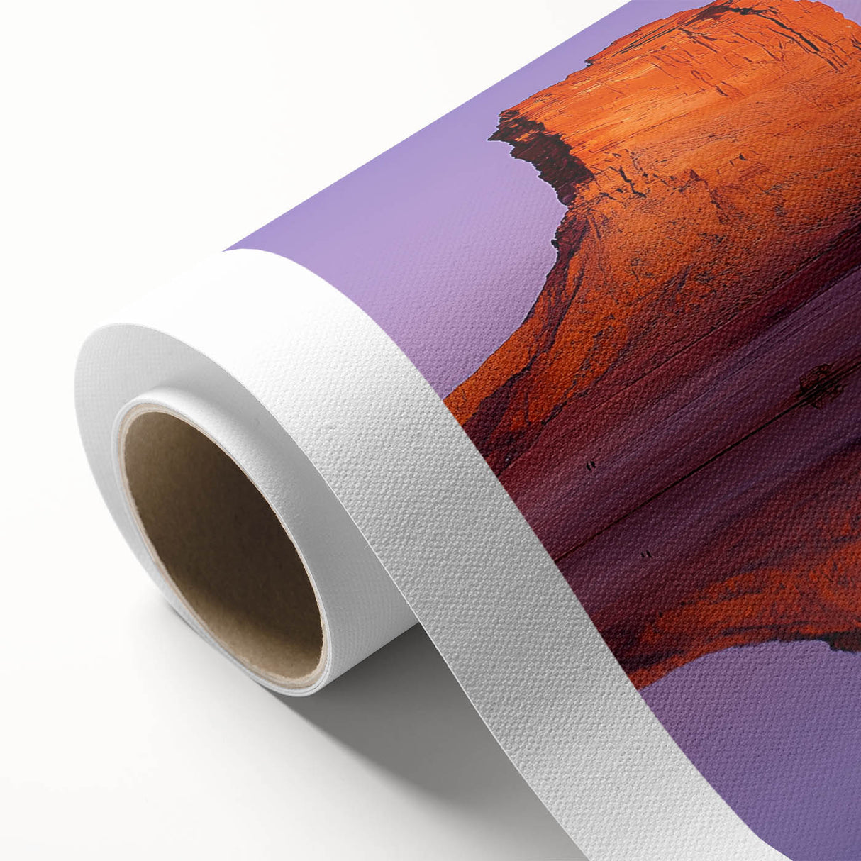 Stunning rolled canvas artwork depicting dramatic cliffs and serene landscapes, showcasing vibrant colors and intricate details, ideal for home decor or art enthusiasts.
