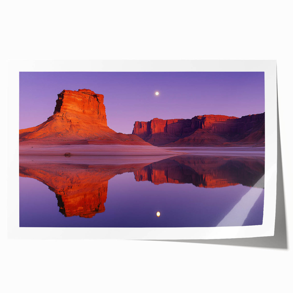 Majestic landscape print showcasing dramatic cliffs under a vibrant blue sky, rolled and ready for display, perfect for adding natural beauty to any space.