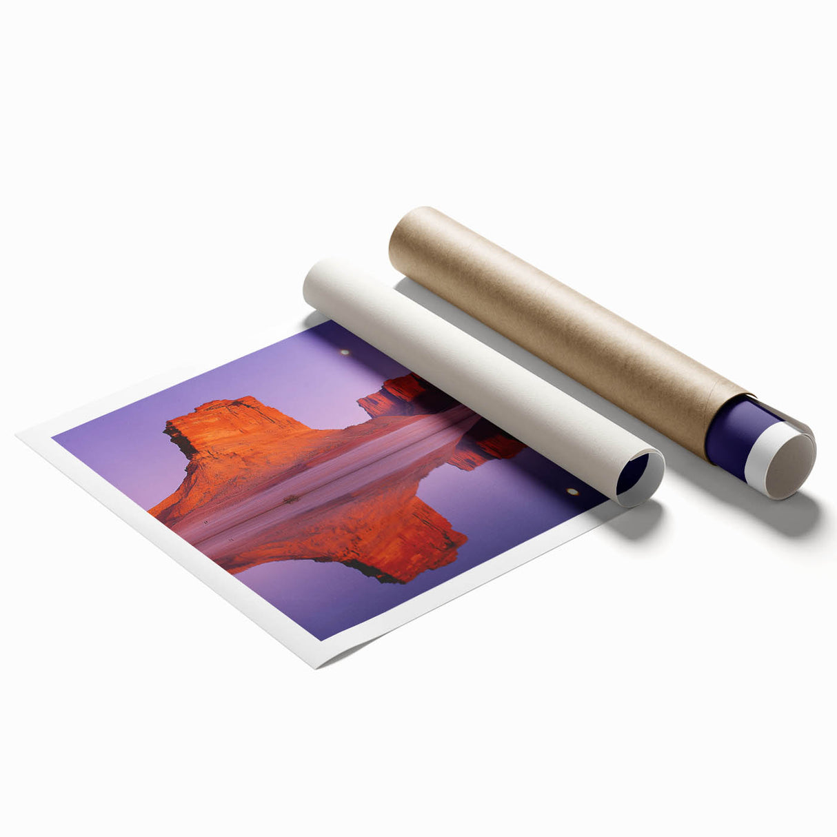 Vibrant rolled canvas print showcasing a stunning landscape of cliffs with intricate details, perfect for home decor. Packaged securely in a sturdy tube for protection.