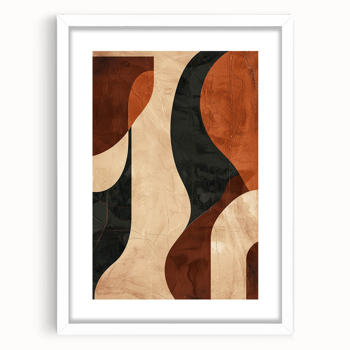Bold Abstract Wall Art – Earthy Curves for Dining Spaces