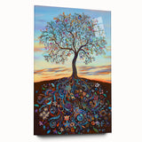 Colorful Whimsical Tree - Vibrant Living Room Wall Art on Canvas
