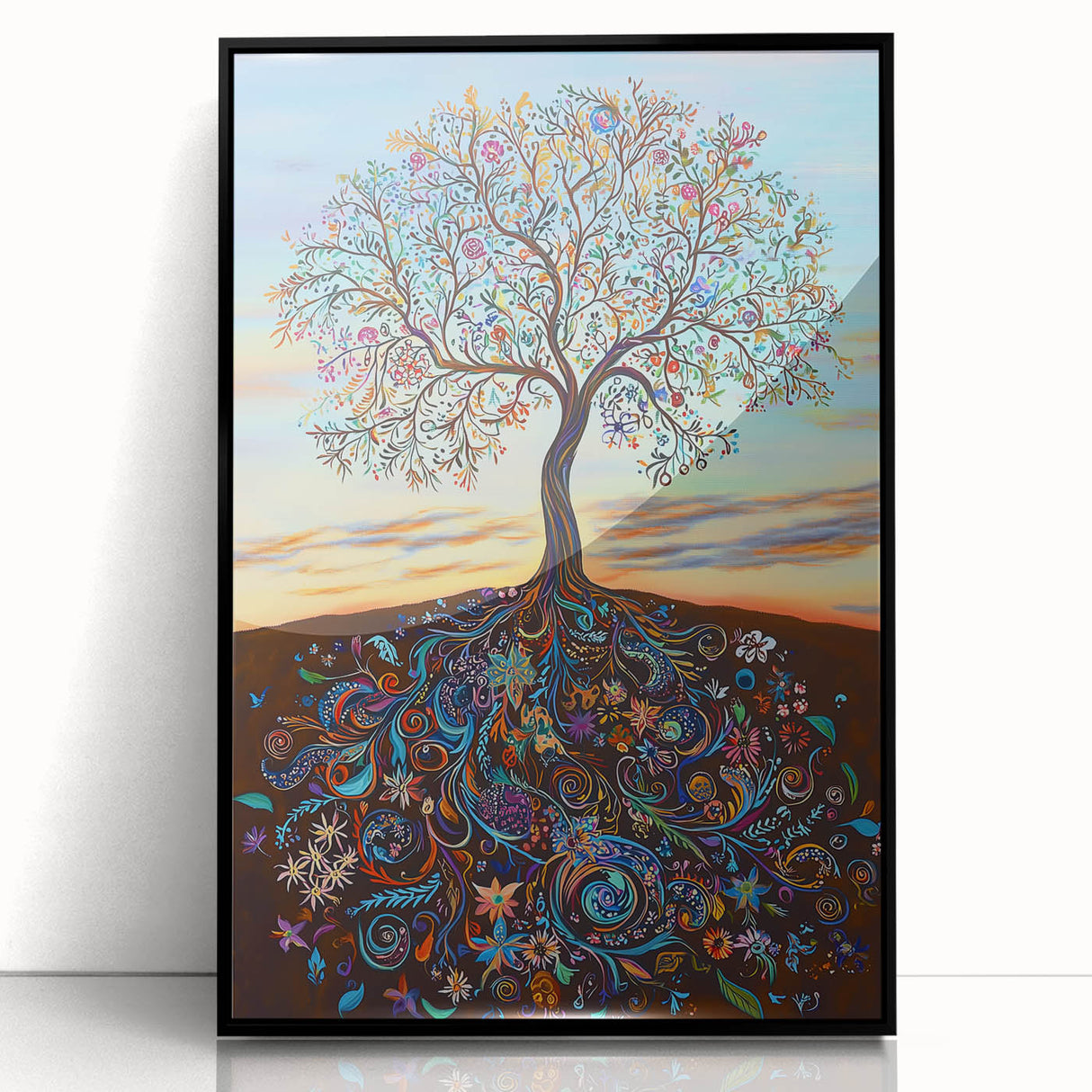 Colorful Whimsical Tree - Vibrant Living Room Wall Art on Canvas