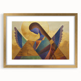 Abstract figurative frame with a gold mat showcasing an artistic design, perfect for modern decor. The frame's elegant finish enhances any interior space.