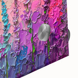 Vibrant abstract floral wall art design printed on acrylic glass, showcasing intricate colors and patterns, perfect for modern home decor accents.
