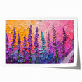 Abstract floral wall art print showcasing vibrant colors and intricate designs, displayed rolled in a protective cardboard tube, perfect for home decor enhancement.
