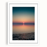 Abstract landscape wall art framed with a white mat, showcasing vibrant colors and fluid shapes, perfect for modern home decor. Ideal for living room or office.