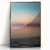 Framed abstract landscape wall art with acrylic finish and gold accents, showcasing a vibrant blend of colors and textures, perfect for modern decor.