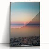 Framed abstract landscape wall art featuring vibrant colors and intricate designs, showcased in a sleek silver acrylic frame, ideal for modern home decor.