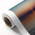 Abstract landscape wall art on rolled canvas, showcasing vibrant colors and fluid shapes, perfect for modern home decor, presented in a protective cardboard tube.
