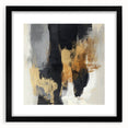 Large Abstract Wall Art – Textured Black, Gold, and Earth Tones