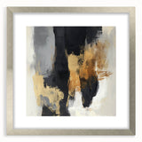 Large Abstract Wall Art – Textured Black, Gold, and Earth Tones