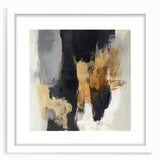 Large Abstract Wall Art – Textured Black, Gold, and Earth Tones
