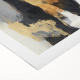 Large Abstract Wall Art – Textured Black, Gold, and Earth Tones