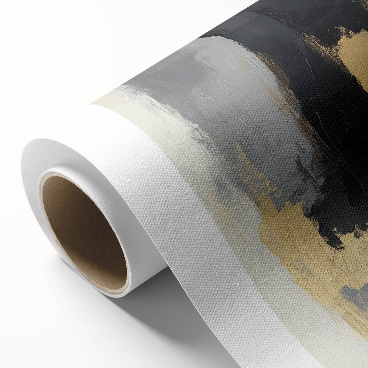 Large Abstract Wall Art – Textured Black, Gold, and Earth Tones