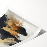 Large Abstract Wall Art – Textured Black, Gold, and Earth Tones